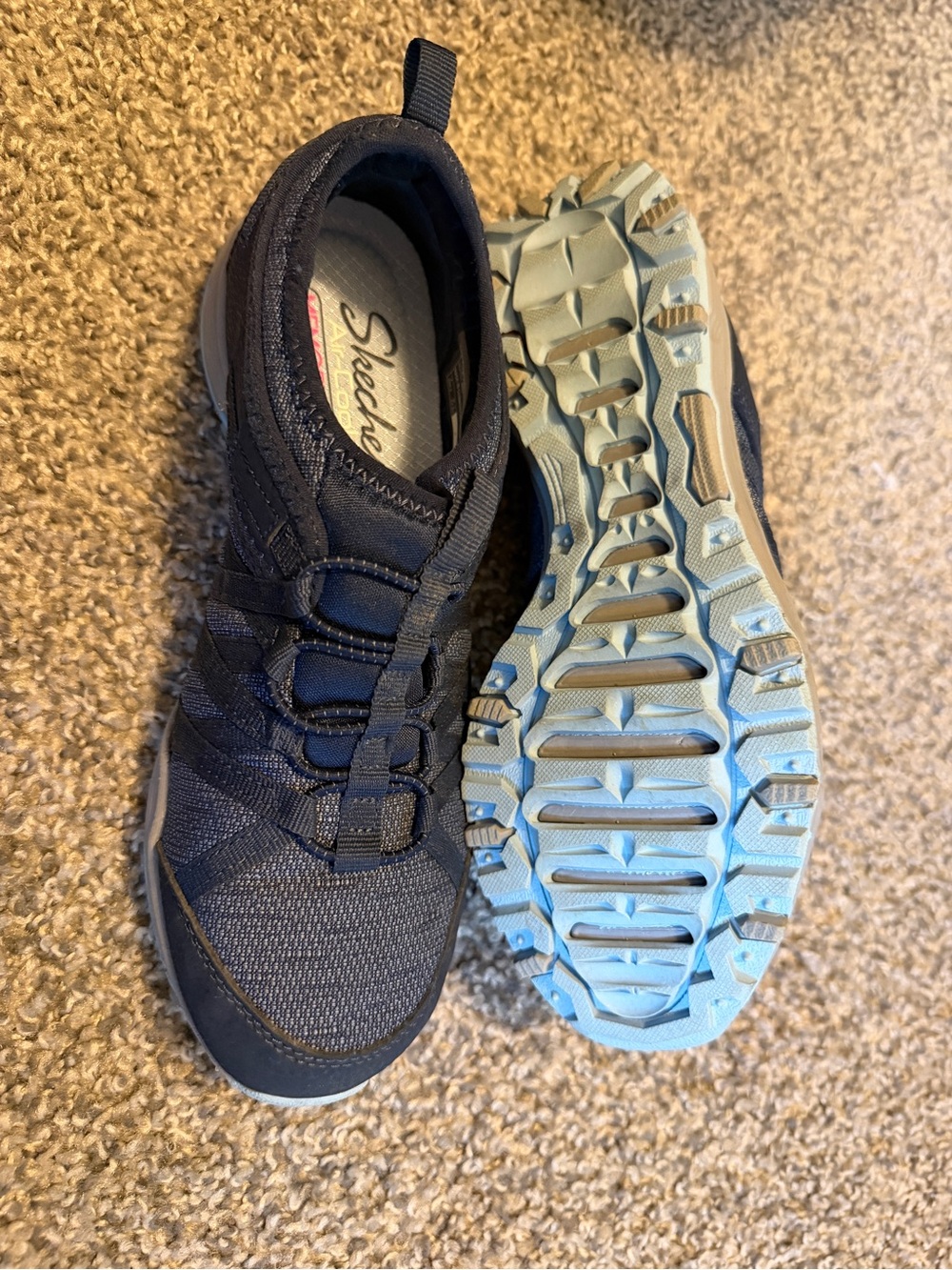 Skechers Navy Blue Memory Foam Slip-On Sneakers - Picture 8 of 12